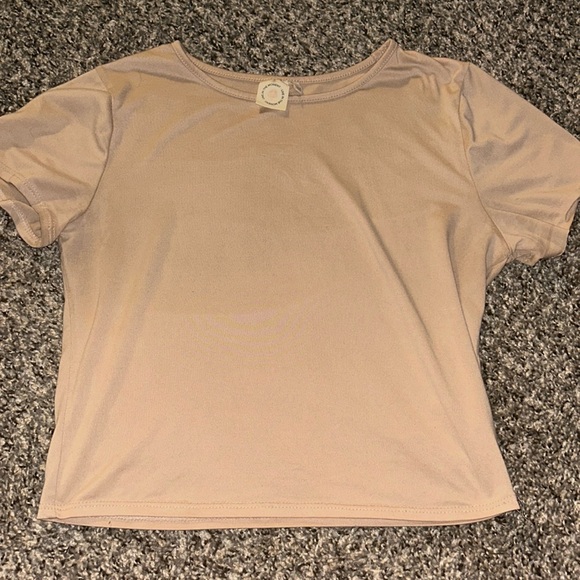 Cropped Nude Tee - Picture 1 of 4
